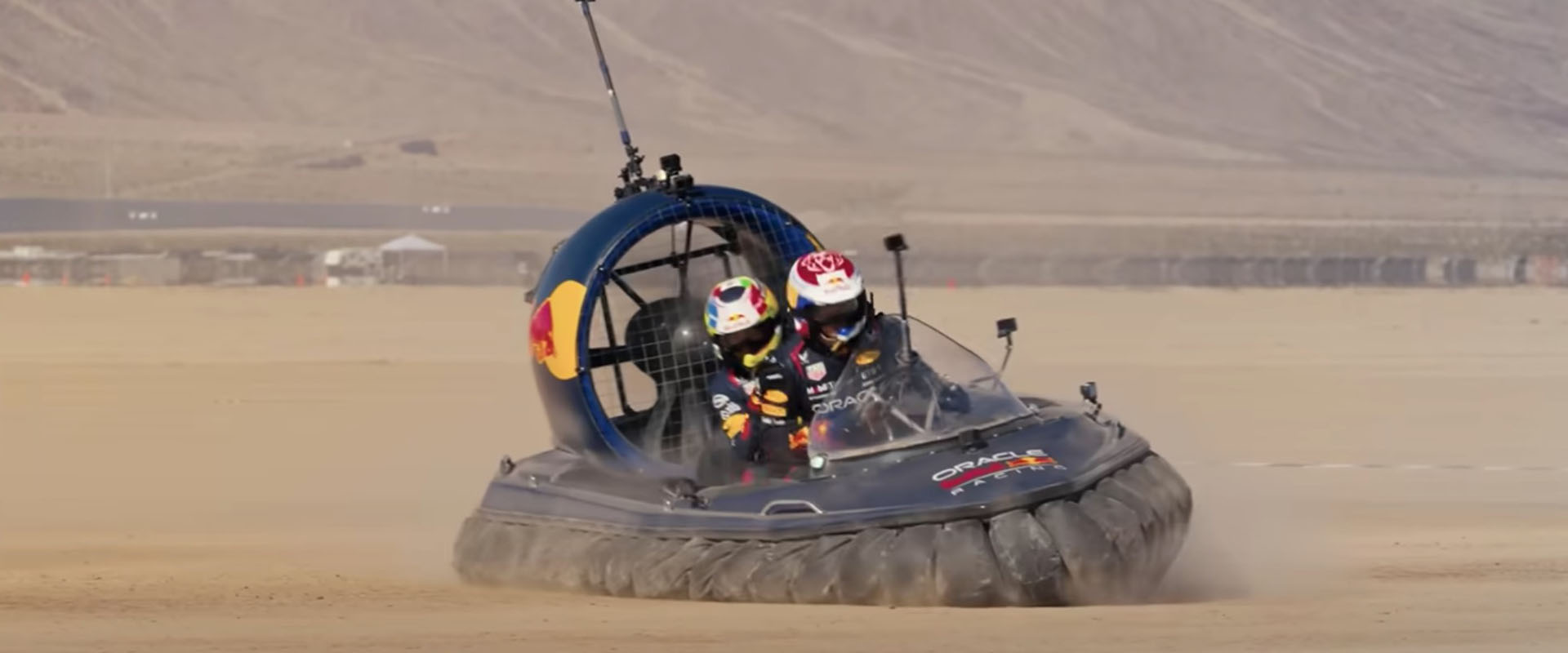 ⁣F1 Drivers Drift Hovercraft In The Desert! 